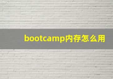 bootcamp内存怎么用