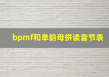 bpmf和单韵母拼读音节表