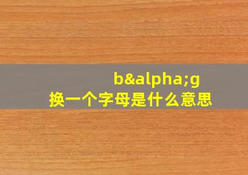 bαg换一个字母是什么意思