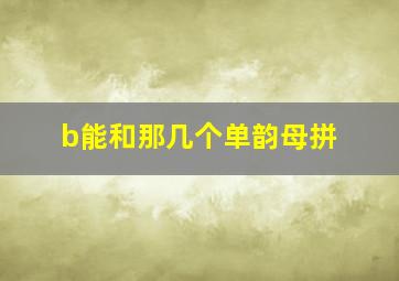 b能和那几个单韵母拼