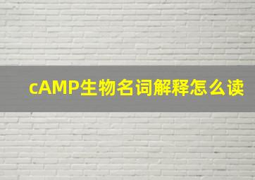 cAMP生物名词解释怎么读