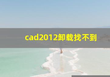 cad2012卸载找不到