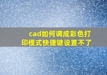 cad如何调成彩色打印模式快捷键设置不了