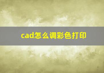 cad怎么调彩色打印