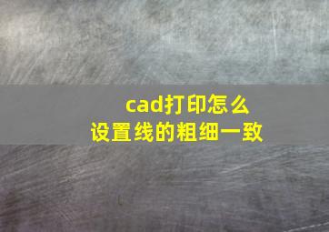 cad打印怎么设置线的粗细一致