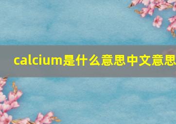 calcium是什么意思中文意思