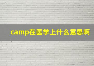 camp在医学上什么意思啊