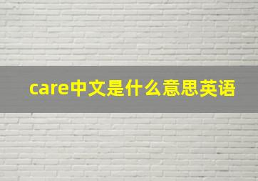 care中文是什么意思英语