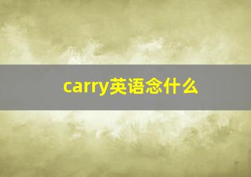 carry英语念什么