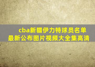 cba新疆伊力特球员名单最新公布图片视频大全集高清