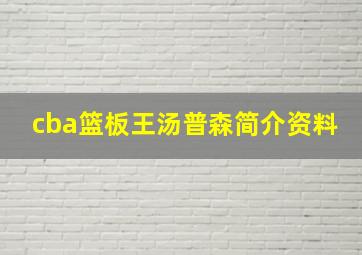 cba篮板王汤普森简介资料