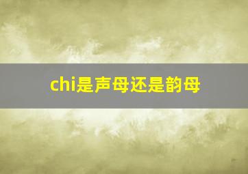 chi是声母还是韵母