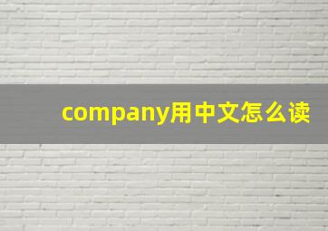 company用中文怎么读