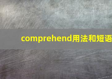 comprehend用法和短语