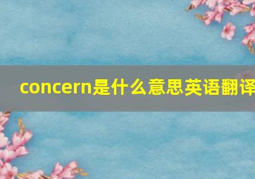 concern是什么意思英语翻译