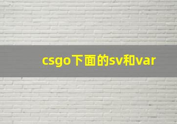 csgo下面的sv和var