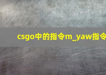 csgo中的指令m_yaw指令