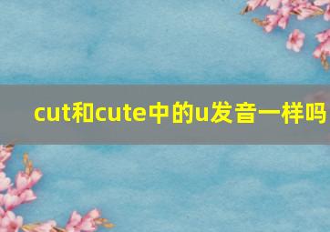 cut和cute中的u发音一样吗