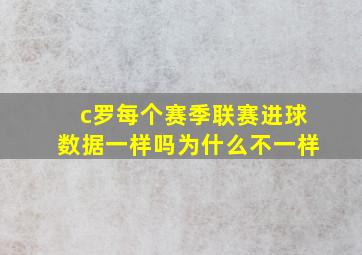 c罗每个赛季联赛进球数据一样吗为什么不一样