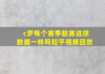 c罗每个赛季联赛进球数据一样吗知乎视频回放