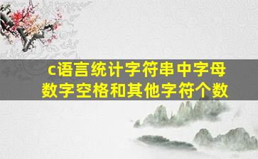 c语言统计字符串中字母数字空格和其他字符个数