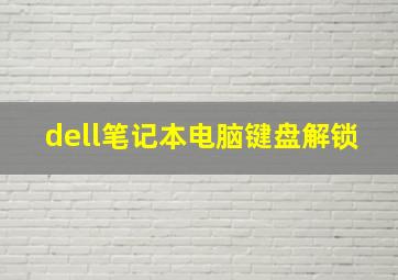 dell笔记本电脑键盘解锁