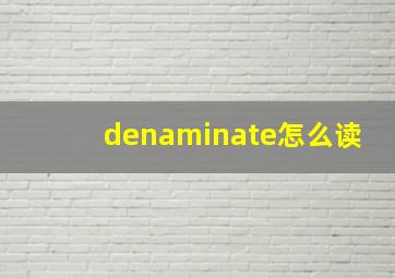 denaminate怎么读