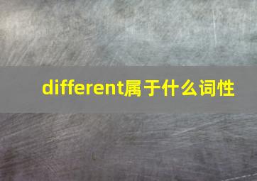 different属于什么词性