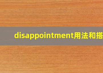 disappointment用法和搭配