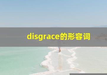 disgrace的形容词