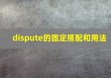 dispute的固定搭配和用法