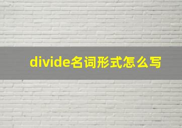 divide名词形式怎么写