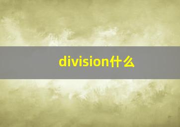 division什么