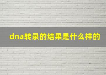 dna转录的结果是什么样的