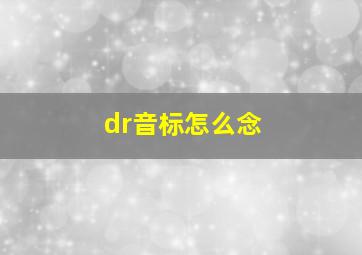 dr音标怎么念