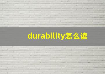 durability怎么读