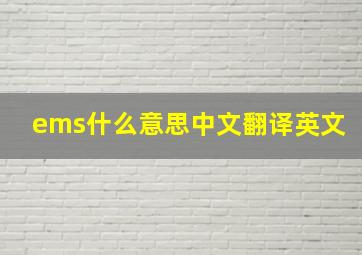 ems什么意思中文翻译英文