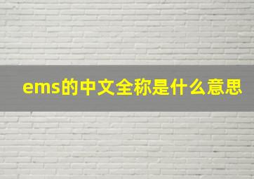 ems的中文全称是什么意思