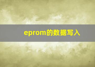 eprom的数据写入