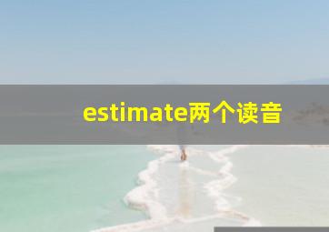 estimate两个读音