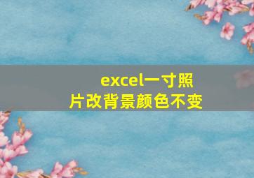 excel一寸照片改背景颜色不变