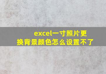 excel一寸照片更换背景颜色怎么设置不了