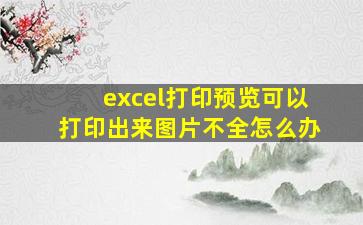 excel打印预览可以打印出来图片不全怎么办