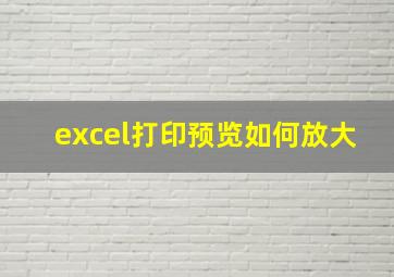 excel打印预览如何放大