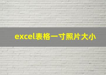 excel表格一寸照片大小