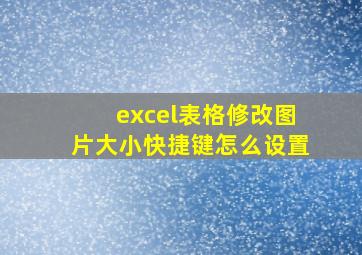 excel表格修改图片大小快捷键怎么设置