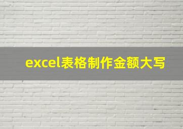 excel表格制作金额大写