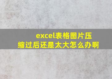 excel表格图片压缩过后还是太大怎么办啊