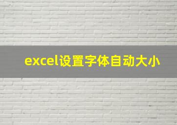 excel设置字体自动大小