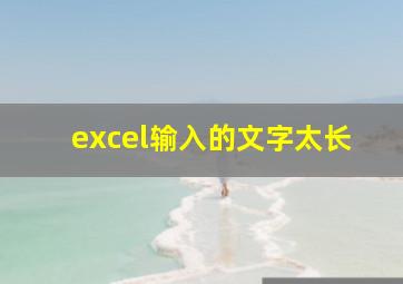 excel输入的文字太长